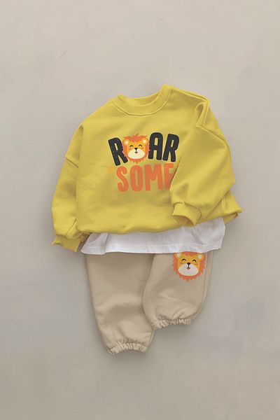 ADABEBEK New Season Roar Baby Lion Printed 2-Piece Baby Set 23302