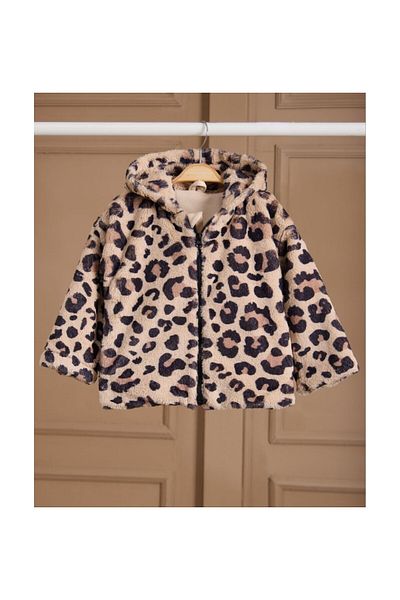 CİCHLİD Girl Plush Leopard Patterned Fur
