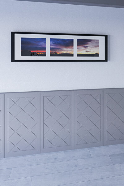 HMC DECOR Mdf Cnc Işlemeli Dekoratif Boyanabilir Duvar Paneli (102X54CM) (6MM) Kare