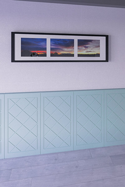 HMC DECOR Mdf Cnc Işlemeli Dekoratif Boyanabilir Duvar Paneli (102X54CM) (6MM) Kare