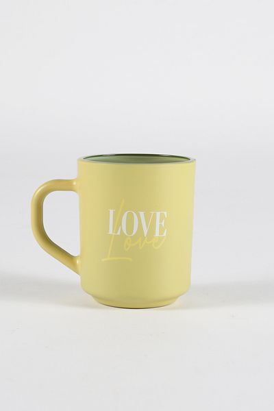 Rakle Love Slogan Mug Yellow 250 cc