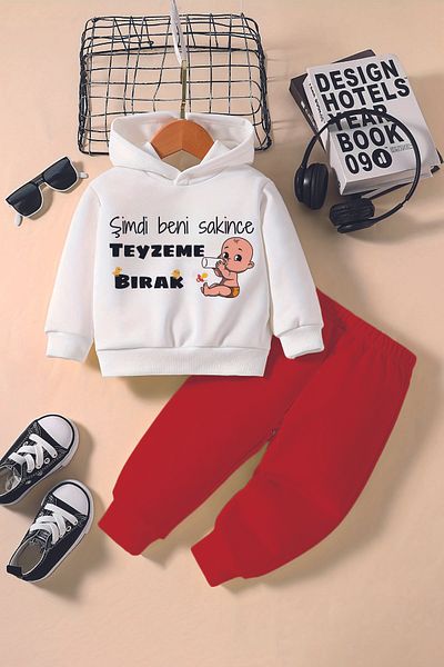 ADABEBEK New Season Let Me Go to My Aunt Printed Hoodie 2-Piece Baby Set 232329