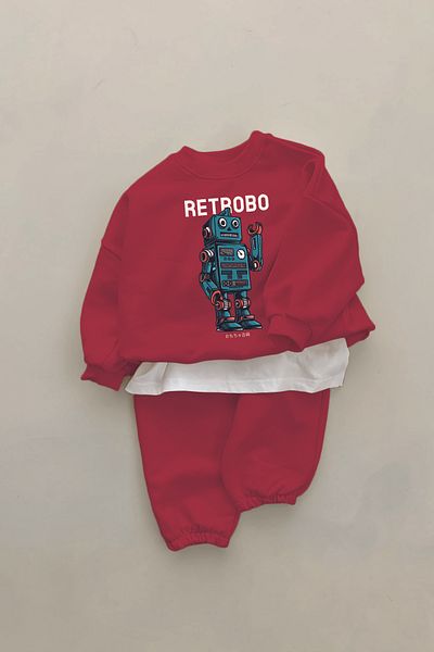 ADABEBEK New Season Retrobo Printed 2-Piece Baby Set 22794