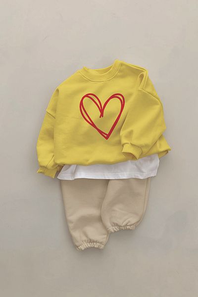 ADABEBEK New Season Heart Drawing Printed Baby Set of 2 232326