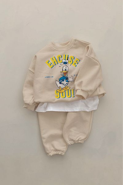 ADABEBEK New Season Enthusiast Duck Printed 2-Piece Baby Set 232344