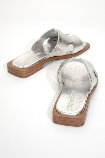 Dericlub Women's Real Leather Slippers - Banded, Zy 8012 Lame