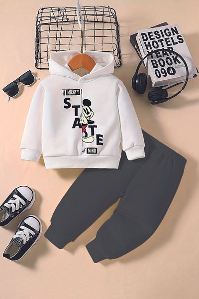ADABEBEK Premium State Mickey Printed Hoodie 2-Piece Baby Set 232365