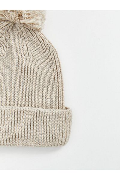 LC Waikiki Baby Boy Beanie with Pompom Detail - W4M143Z1