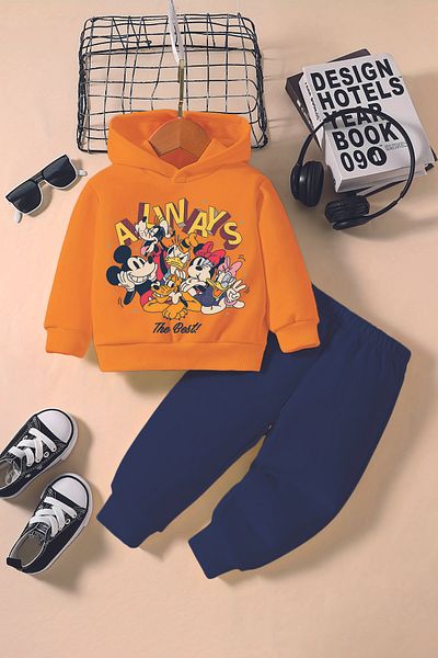 ADABEBEK New Season Always Miki Friends Printed Hoodie 2-Piece Baby Set 232350
