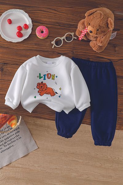 ADABEBEK Premium Lion Cartoon Printed 2-Piece Baby Set 22903