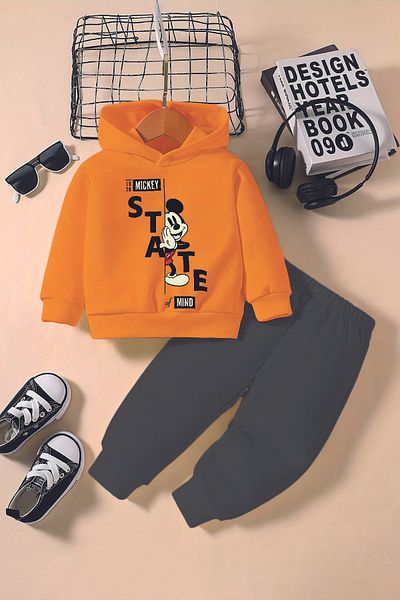 ADABEBEK Premium Miki and Gufi Printed Hoodie 2-Piece Baby Set 232364