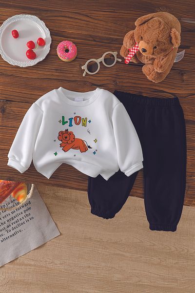 ADABEBEK Premium Lion Cartoon Printed 2-Piece Baby Set 22903