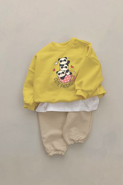 ADABEBEK New Season Cute Pandas Printed 2-Piece Baby Set 23394