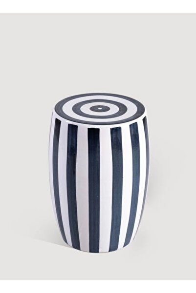 Mondschein Lacivert Beyaz Seramik Tabure