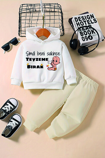 ADABEBEK New Season Let Me Go to My Aunt Printed Hoodie 2-Piece Baby Set 232329