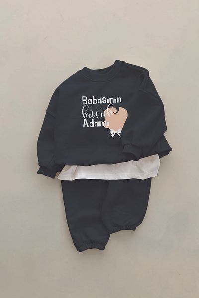 ADABEBEK New Season Daddy's Little Man 2-Piece Baby Suit 22016-10