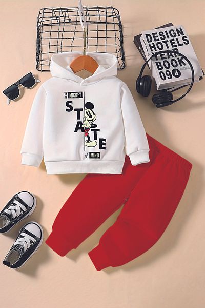 ADABEBEK Premium State Mickey Printed Hoodie 2-Piece Baby Set 232365