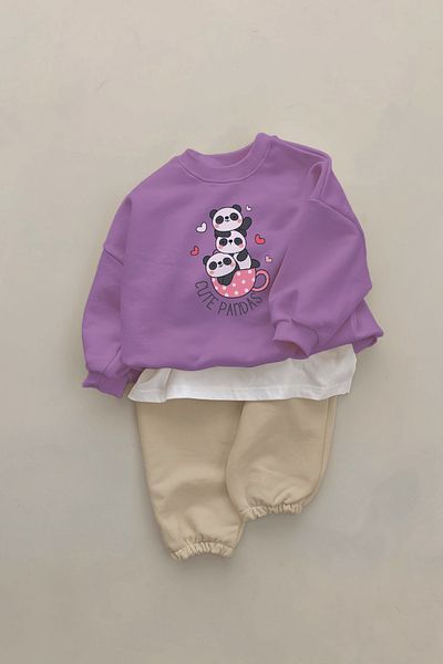 ADABEBEK New Season Cute Pandas Printed 2-Piece Baby Set 23394