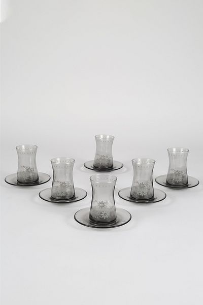Rakle Nazenin 12 Piece Tea Set Smoked 170 Cc