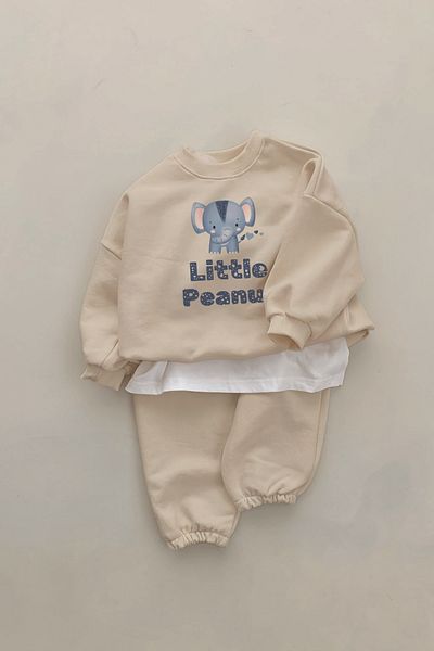 ADABEBEK New Season Little Peanut Elephant Printed 2-Piece Baby Set 232325