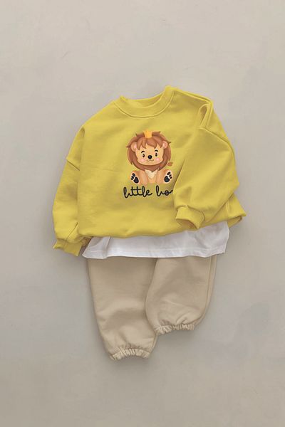 ADABEBEK New Season Little Lion Printed 2-Piece Baby Set 22023
