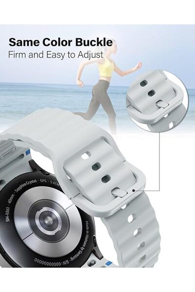 UnDePlus Case for Samsung Galaxy Watch 4 5 6 7 Fe 40 40 44 Classic 42 43 46 47 mm Band Decorative Braid Striped Sports S