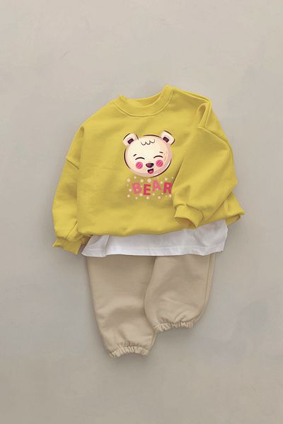 ADABEBEK New Season Cute Bear Printed 2-Piece Baby Set 23313