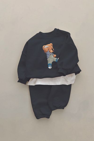 ADABEBEK New Season Kite Bear Printed 2-Piece Baby Set 11038