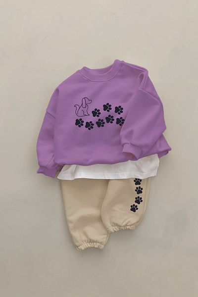 ADABEBEK New Season Paw Puppy Printed 2-Piece Baby Set 22563