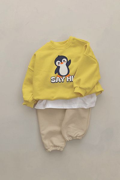 ADABEBEK New Season Say Hi Penguin Printed 2-Piece Baby Set 22820