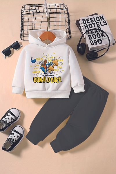ADABEBEK New Season Cheerful Duck Printed Hoodie 2-Piece Baby Set 232346