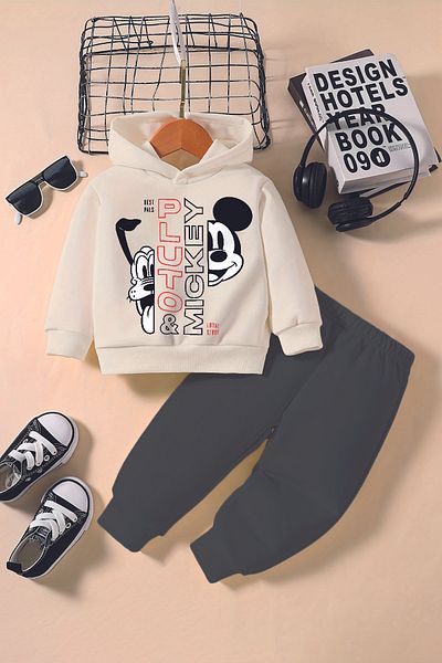 ADABEBEK Premium Miki and Gufi Printed Hoodie 2-Piece Baby Set 232364