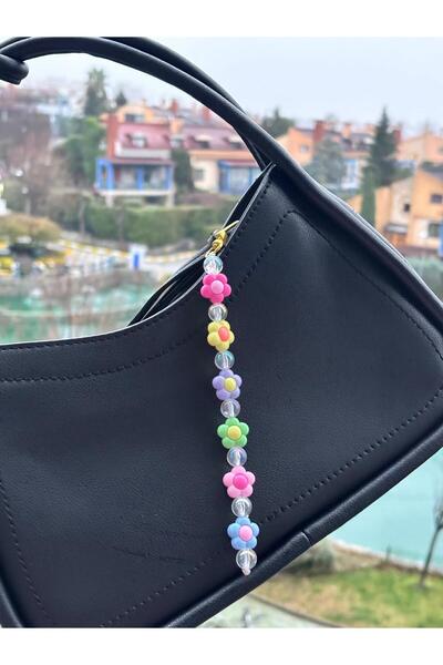 PEONY - peonyofficiall Clip-On Daisy and Bubble Ball Detailed Daisy Bag Charm Bag Ornament Keychain