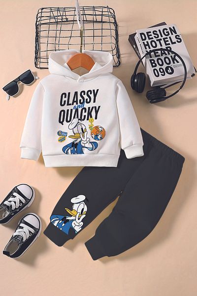 ADABEBEK New Season Classy Duck Printed Hoodie 2-Piece Baby Set 232340