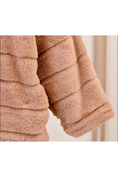 CİCHLİD Girl's Hooded Plush Coat with Combed Cotton Lining