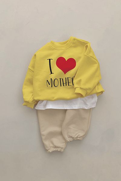 ADABEBEK New Season I Love Mom Printed 2-Piece Baby Set 22022
