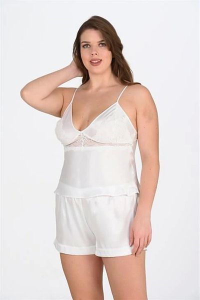 DEFNADA Plus Size Ecru Shorts Set