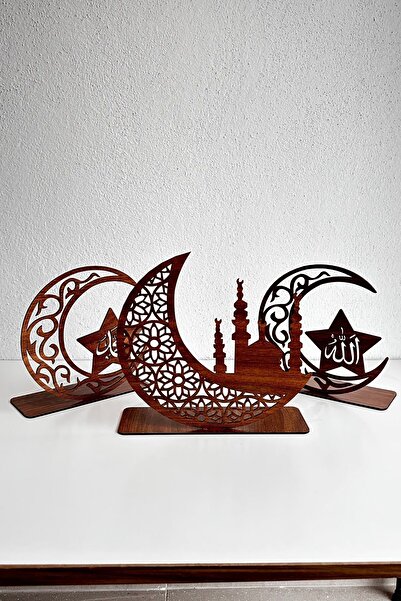 lina hobby 3'lü Dekor Tealight Mumluk Ceviz Ramazan Ayına Özel