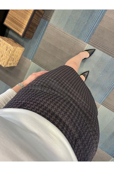 OUZ Fashion Waist 36cm (Slim Waist) Women's Lined Winter High Waist Above-The-Knee Pencil Skirt