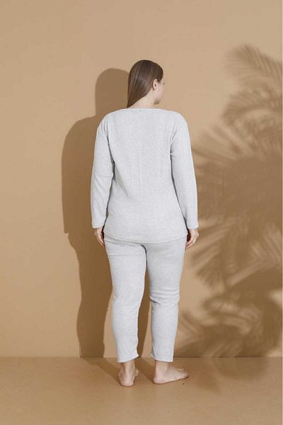LİLA İÇ GİYİM WINTER WIDE STYLE MOTHER LONG SLEEVE PAJAMA SET