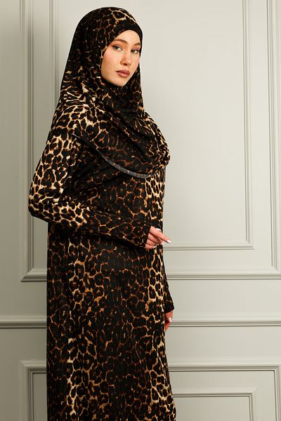 Kutay Collection Γυναικείο χιτζάμπ κομψό φόρεμα προσευχής με μονοκόμματη μαντίλα εποχιακό ύφασμα