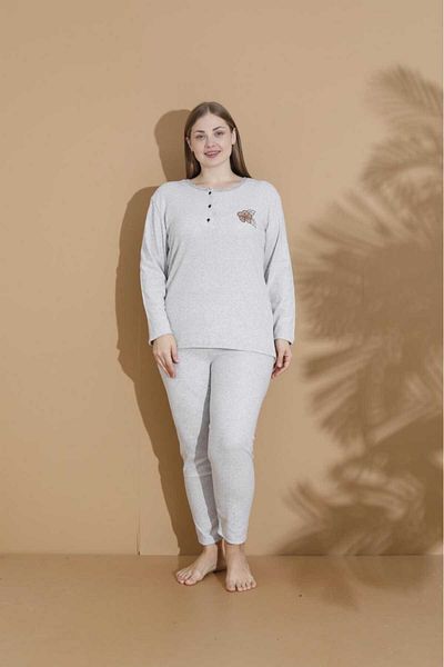 LİLA İÇ GİYİM WINTER WIDE STYLE MOTHER LONG SLEEVE PAJAMA SET