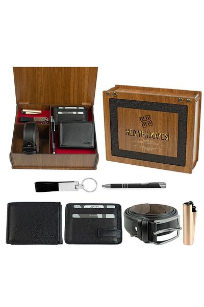 Grande 1739 Genuine Leather Men's Wallet & Card Holder and Belt Set