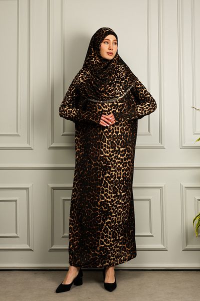 Kutay Collection Γυναικείο χιτζάμπ κομψό φόρεμα προσευχής με μονοκόμματη μαντίλα εποχιακό ύφασμα