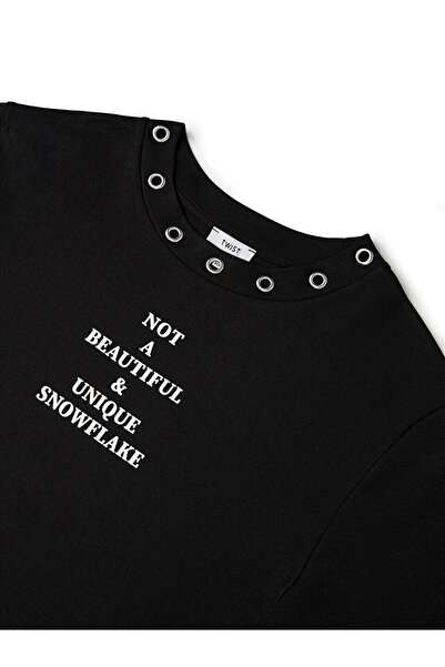 Twist Combed Dress - Slogan Printed Design