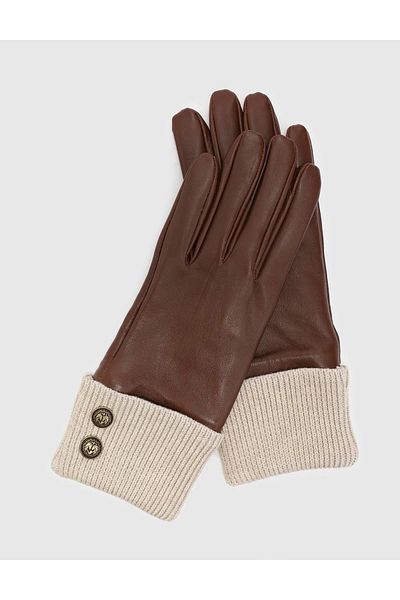 İLVİ Michiri Genuine Leather Tan Women's Gloves