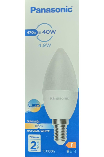 PANASONIC MUM AMPÜL (İNCE DUY) E14 DUYLU 4.9W 4000K GÜN IŞIĞI AMPÜL