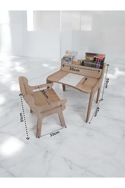 handanca Education Table Montessori Çocuk Etkinlik Masa Sandalye Seti 2-10 Ya...