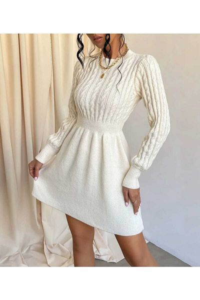 LİBASSİNİ Hair Braid Skirtbel Rubber Detailed Midi Trend Dress