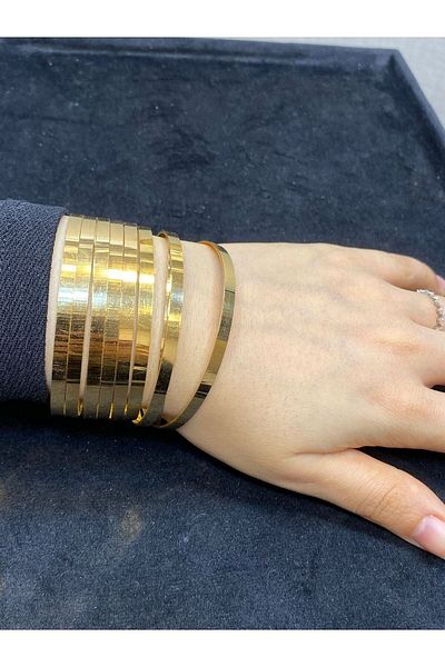 NKIE JEWELS Ajda Color Thick 1 3154 Pieces Gold - Bangle Bracelet,